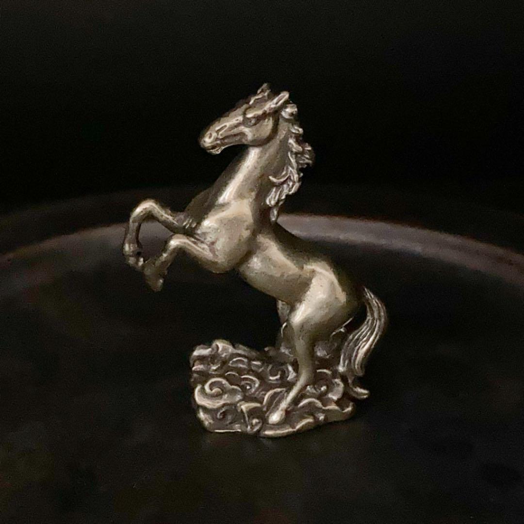 049 Figurine en Laiton Cheval Pieds de Cheval Vintage Feng Shui Bonne Chance Argent Chance Artisanat Vintage Rétro Figurine en Laiton Objet Antique Fait à la Main, Artisanat, Artisanat en métal, Laiton