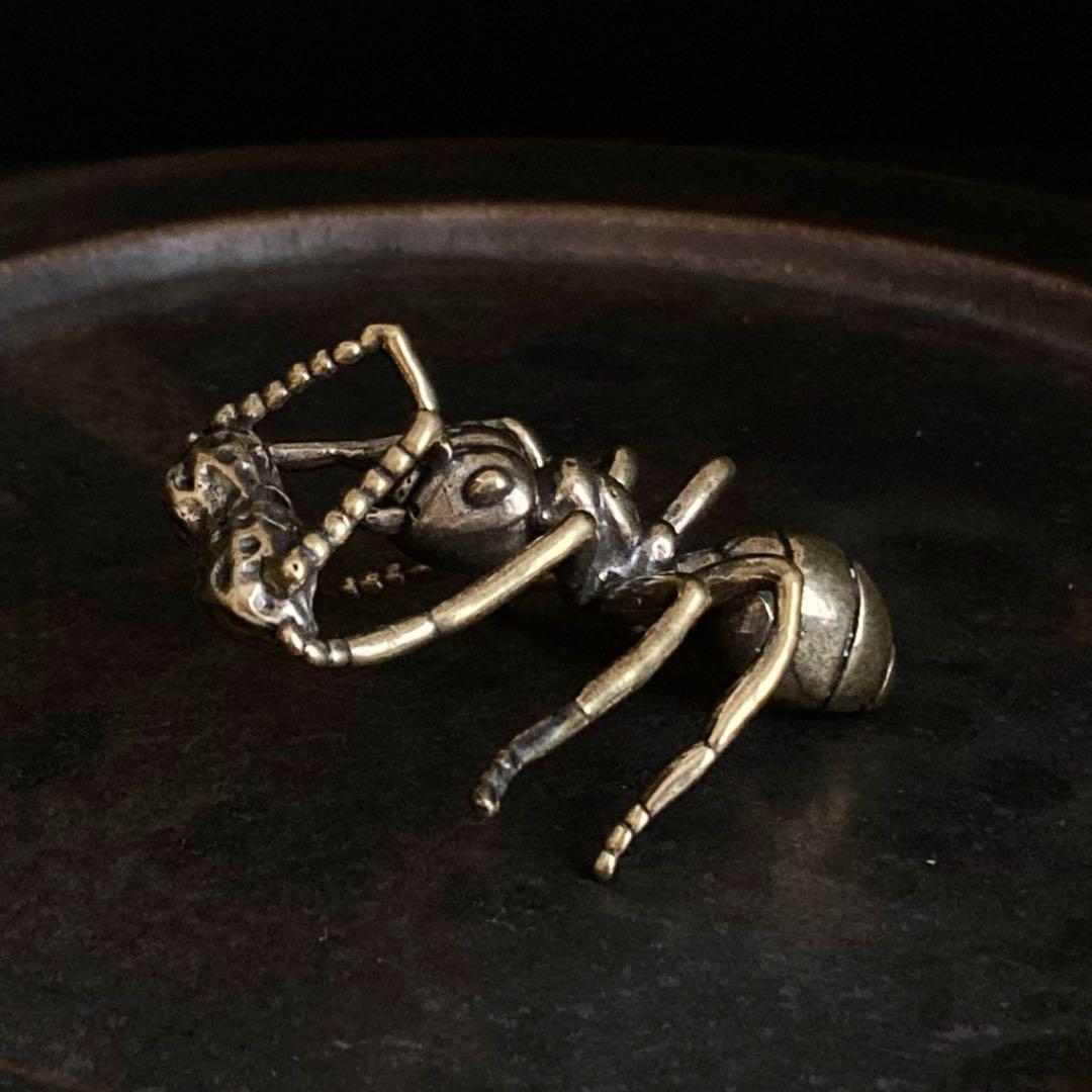 100 पीतल मूर्ति चींटी चींटी मूंगफली विंटेज फेंग शुई गुड लक मनी लक विंटेज रेट्रो पीतल मूर्ति वस्तु प्राचीन हस्तनिर्मित, शिल्प, धातु शिल्प, पीतल
