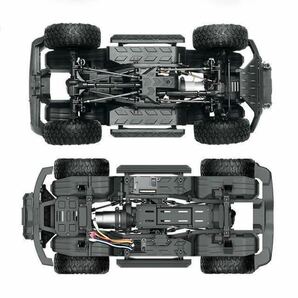 イエロー HB-R1001バッテリー*2 2速切替 ラジコンクローラー オフロード1/10スケール 4WD RCトラック LEDライトRTR 検MN128 MN86S WPL TRX4の画像3
