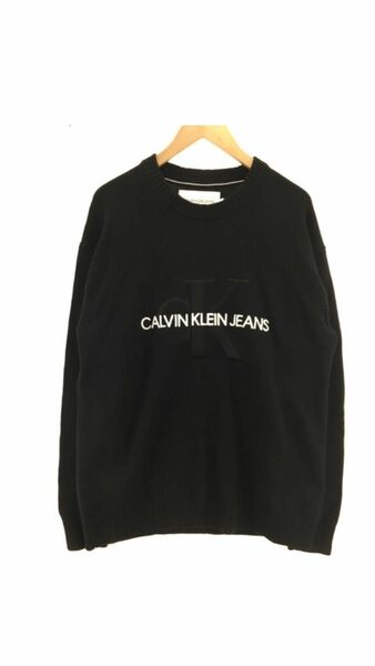 calvin klein jeans ロゴ刺繍ニット