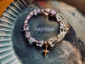 ^MARUCO^BL400-181 Ame to Lynn +... crystal asymmetry 17.* natural stone bracele [ free shipping ]