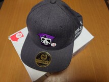 ぶてぃっく 紫歯茎 キャップ NINJA BASEBALL ドクロヒロシ CAP 美品 グレー 紫 くっきー_画像1