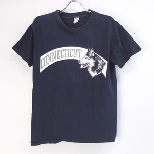 チャンピオン CONNECTICUT 　Tシャツ　80's トリコ 古着【メール便可】 [9016390]