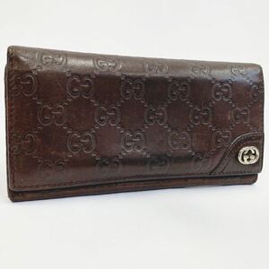 正規品 GUCCI グッチ 216589 0959 グッチシマ レザー 二つ折り 長財布 ウォレット 小銭入れ 札入れ カード入れ ブラウン系 05-0320☆