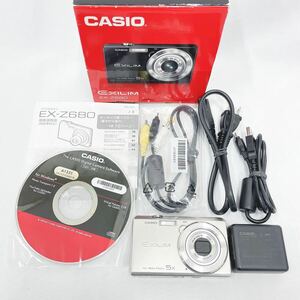 シャッターOK CASIO カシオ EXILIM エクシリム EX-Z680/26mm WIDE OPTICAL 5x f=4.6-23.0mm 1:3.2-6.5 付属品有 デジタルカメラ 02-0229〇