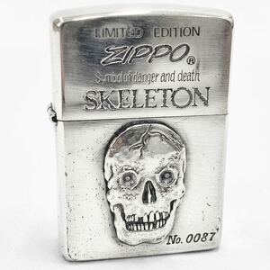 着火OK ZIPPO LIMITED EDITION No.0087 SKELETON スケルトン ドクロ オイルライター G XI ヴィンテージ 喫煙具 希少 05-0320☆