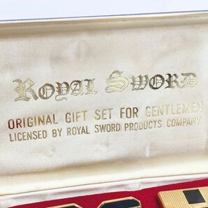 未使用保管品 ROYAL SWORD ロイヤルソード ガスライター タイピン/カフス/ボールペンギフトセット 18KGP 05-0323☆の画像6