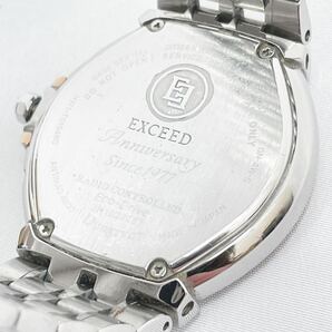 稼動品 CITIZEN シチズン H111-T019480 エクシード ユーロス 3針 電波ソーラー ベルト純正 メンズ 腕時計 デイト 02-0304〇の画像9