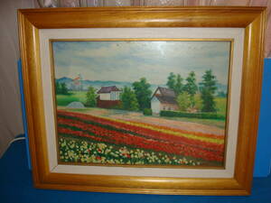 油彩画「５月の花畑」６号　　PYF30