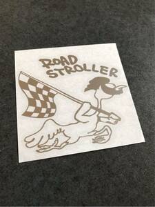 送料無料♪ ROAD STROLLE チェッカー 右向き ステッカー シルバー アメ車 旧車 ハーレー カブ 世田谷ベース 世田谷 所さん