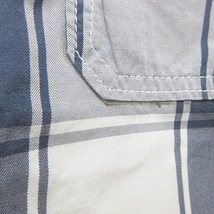 Abercrombie&Fitch アバクロンビー＆フィッチ シャツ 半袖 チェック柄 コットン 白 青 ホワイト ブルー L_画像7