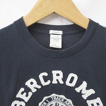 Abercrombie&Fitch アバクロンビー＆フィッチ Tシャツ 半袖 刺繍 コットン 紺 ネイビー L_画像3