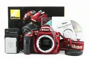 ★☆NIKON ニコン デジタル一眼レフカメラ D3300 ダブルズームキット レッドボディ 元箱 #6111☆★