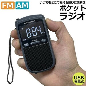 ポケットラジオ ラジオ FM AM USB充電式 おしゃれ ポータブルラジオ 携帯ラジオ ミニーラジオ 通勤ラジオ 防災ラジオ ロック機能搭載