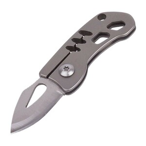 ナイフ 折りたたみ ポータブル ナイフ 小型 リング付属 チタン合金 刃 D2鋼 コンパクト 軽量 アウトドア キャンプ レジャー