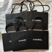 美品 肩掛け可 シャネル 紙袋 6枚セット 正規 ショッパー 黒 BLACK ブラック CHANEL_画像1