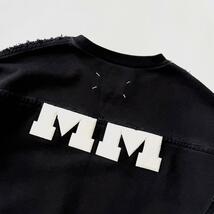 Maison Margiela メゾンマルジェラ クルーネック コットン MMロゴ スウェット 46 ブラック 黒 4ステッチ トレーナー 綿 長袖 国内正規_画像4