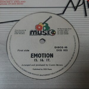 15 16 17 - Emotion / Castro Brown Speaks To Dennis Bovell // D.E.B. Music 12inch / Lovers