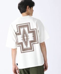 新品 niko and... 別注 PENDLETON ジャガードテープポケットTシャツ L / ニコアンド ペンドルトン Tee オフホワイト プリント