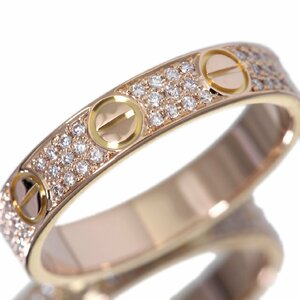 Красота Cartier Cartier Mini Love Ring 3 ряд After Diamond 750PG Около 25 ♯ 65 [Используется] 6652