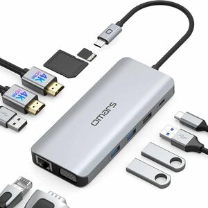 AZ-835.USB C ハブ 11-in-1 トリプルディスプレイ Omars USB Type C ハブ HDMI ドッキングステーション