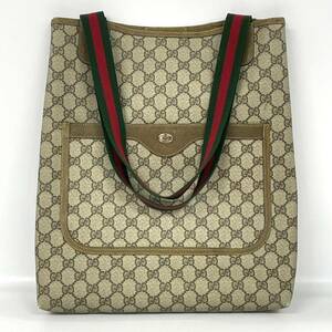 【2M59】 1円スタート GUCCI / 39・02・003 グッチ GG シェリーライン オールドグッチ トートバッグ 肩掛け ブラウン