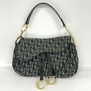 【Z25】1円スタート Christian Dior / RU 1002 クリスチャンディオール トロッター サドルバッグ CD ハンドバッグ キャンバス レディース 