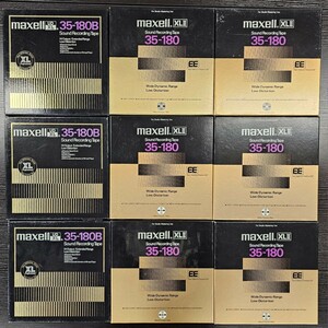 【3M32】 1円スタート maxell 35-180 B XL II 9点まとめ Sound Recording Tape オープンリールテープ メタルリール マクセル オーディオ