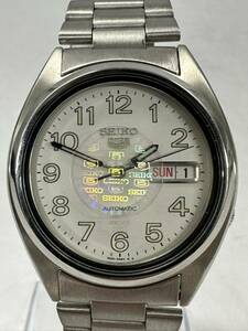 【3T40】1円スタート SEIKO 5 AUTOMATIC / 7S26-3180 セイコー 稼働品 白色文字盤 デイデイト 自動巻き メンズ 腕時計 