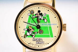 BRADLEY * первый период теннис * Mickey Mouse & Minnie Mouse ручной завод наручные часы * GOLDb Lad Ray Disney 