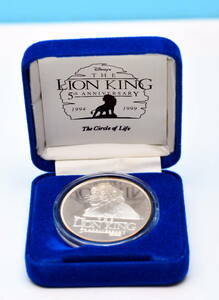 ディズニー　ライオンキング　５周年記念メダル　シルバーコイン 純銀製　シリアルナンバー刻印在り