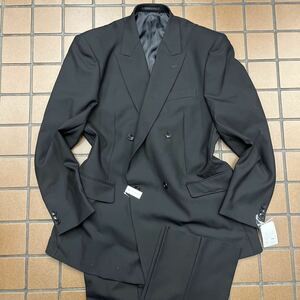 新品☆お買い得【AB7 XL相当★オールシーズン】4Bダブルスーツ 礼服 メンズスーツ ブラックフォーマル 背抜き 冠婚葬祭 喪服 セットアップ