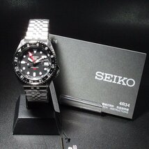 ◆新品・超美品◆ SEIKO セイコー GMT SBSC001 4R34-00A0 自動巻き 定価 \63,800 裏スケ 回転ベゼル 黒 文字盤 未使用 新品 「23398」_画像9