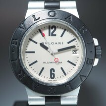 BVLGARI ブルガリ ALUMINIUM アルミニウム AL38A アルミ ラバー 自動巻き USED品 稼働品 ブランド メンズ 腕時計 「23695」_画像2