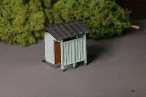  HO gauge (1/80) old * width river machine district structure inside . was toilet . model ( pastel green ) final product 