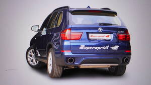  ★スーパースプリント純正品 ＢＭＷ Ｘ５ Ｅ７０ＬＣＩ エンドパイプ用ステー＋エンドパイプ（Ａ００１－４８８）１００Φ左右 車検対応⑪