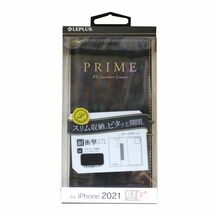 iPhone 13 Pro 薄型 PUレザーフラップケースLP-IP21PRIBK ブラック PRIME iPhoneケース スマホケース smasale-7_画像1