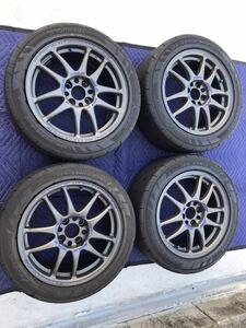  WORK EMOSION CRkaiワークエモーションCRkai 7JJ‐15ET27 PCD100 4H　中古アドバンネオバA007 195/50R15・195/55R15各2本