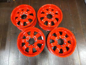 【アウトレット品】ハイエース 200系 16×6.5J　ET35　PCD139.7　6穴　ハブ系108㎜ 4本セット 赤 レッド 個人宅発送不可 