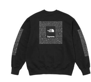 L 24SS Supreme × THE NORTH FACE Crewneck Black 新品 シュプリーム ノースフェイス クルーネック ブラック 黒 P025