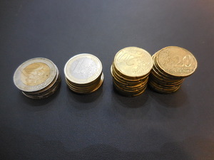 ◆送料無料◆　ユーロ 硬貨 コイン おまとめ　合計20ユーロ分　#42971