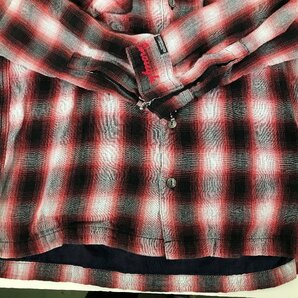 GOOD ENOUGH グッドイナフ 長袖シャツ ネルシャツ 赤系 チェック柄 サイズ 2 シャツ メンズ ユーズドの画像4