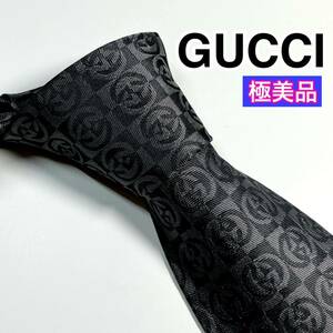 極美品 GUCCI グッチ ネクタイ 高級シルク　GG柄　希少