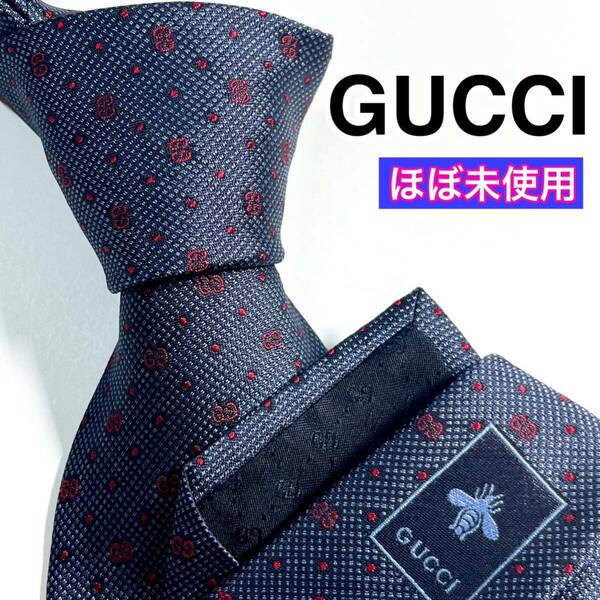 極美品 GUCCI グッチ ネクタイ 高級シルク　GG柄　ドット柄