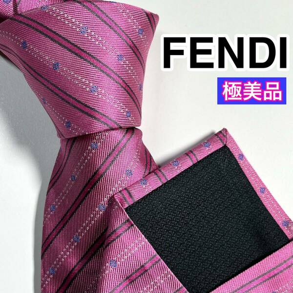 極美品 FENDI フェンディ ネクタイ　ズッカ柄　現行　ビジネス