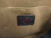 FURLA フルラ◆エリシア◆カーフ レザー 本革◆ショルダー バッグ◆ネイビー レッド ゴールド金具◆超美品◆バイカラー◆斜め掛け◆N7534_画像7