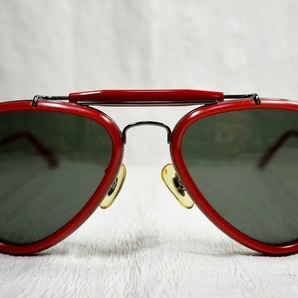 Rare / Near Mint！★ ” Ray Ban ” Sunglasses Dark Green / Red Frame ★ の画像3