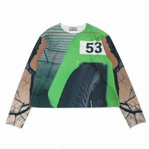 NON TOKYO ノン トウキョウ 23AW PRINT RIB LONG SLEEVE C/S B.CYCLING 転写カットソー FREE グリーン