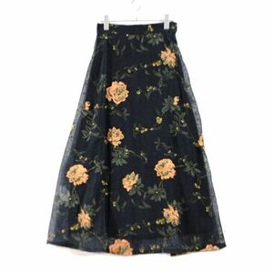 Ameri VINTAGE アメリヴィンテージ JEANNETTE FLARE SKIRT 花柄フレアスカート M ネイビー