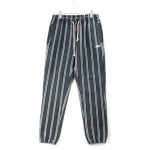 KITH キス 22SS Pinstripe Williams ストライプスウェットパンツ S ブラック